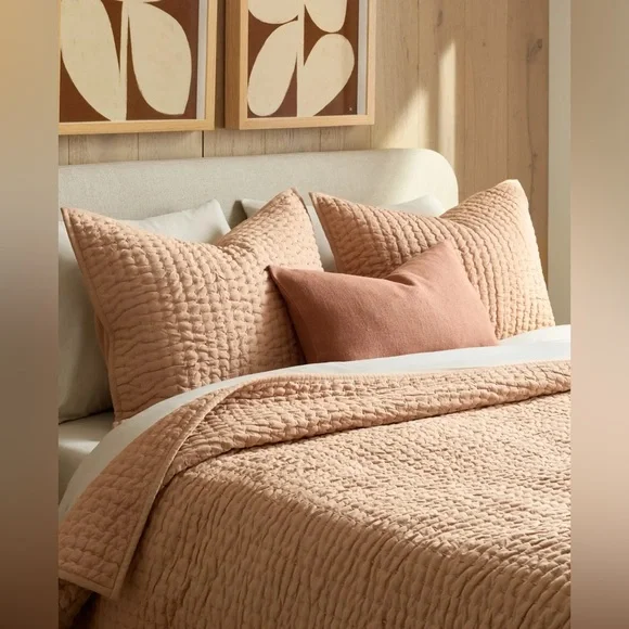 QUINCE Linen Cotton Stitch Quilt | King/Cal King | Desert Sunset - Picture 3 of 7